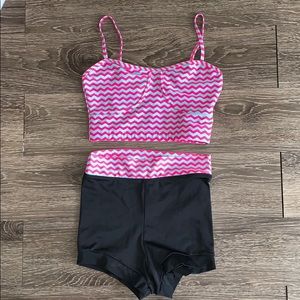 Balera dance bra top and compression short set